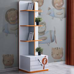 Avion design boekenplank voor kinderen Astrion L55cm Hout Wit en Oranje