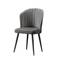 Set aus 4 Stühlen Iria Velours Grau und Metall Schwarz