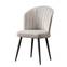 Set aus 4 Stühlen Iria Velours cremeweiß und Metall schwarz