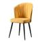 Set van 4 Iria stoelen van geel fluweel en zwart metaal