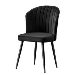 Set di 4 sedie Iria in velluto nero e metallo