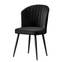 Set van 4 Iria stoelen van zwart fluweel en metaal