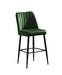 Lote de 4 sillas de bar Sero Terciopelo verde y metal negro