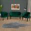 Conjunto de sofá de 2 plazas y 2 sillones de terciopelo verde saned y madera maciza negra
