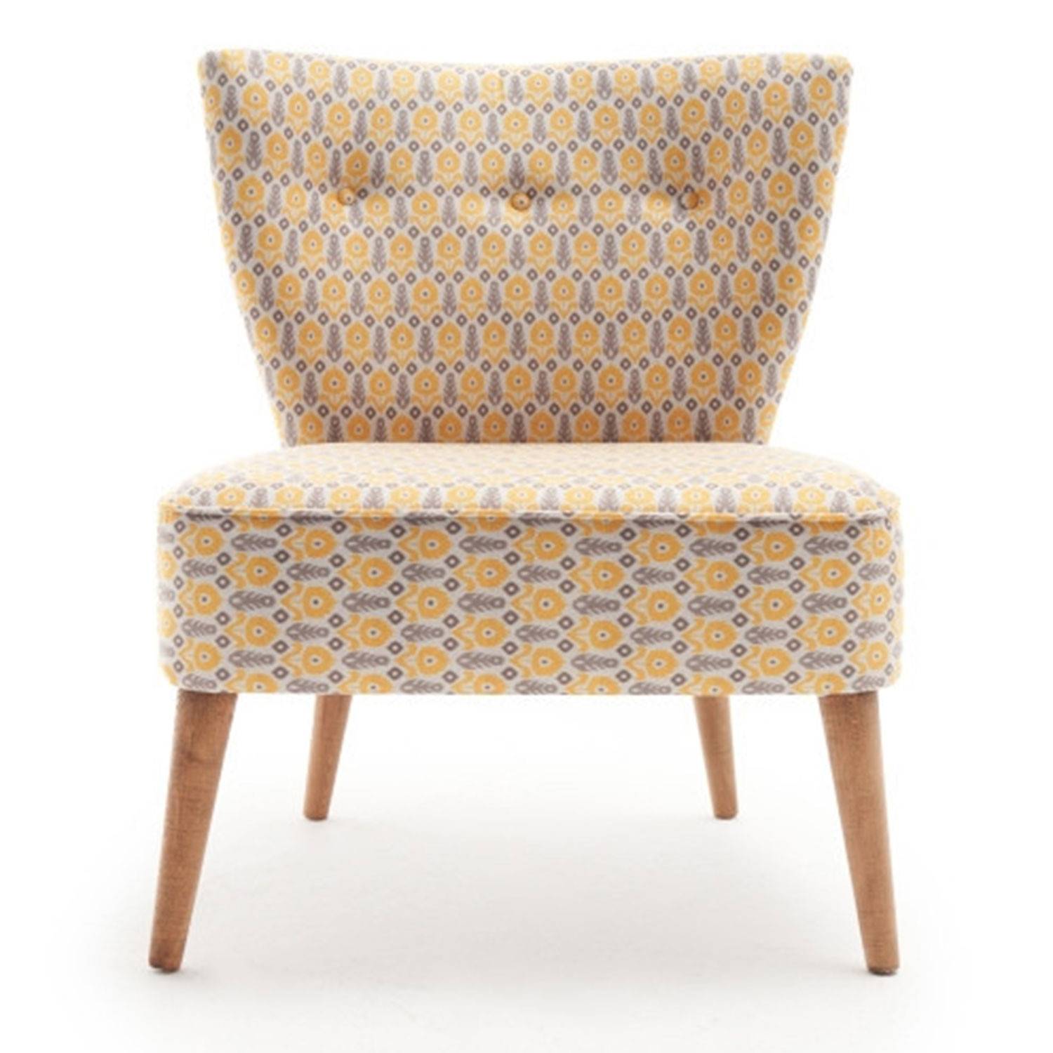 Scandinavische stijl fauteuil Okapi Stof Bloemenpatroon Geel