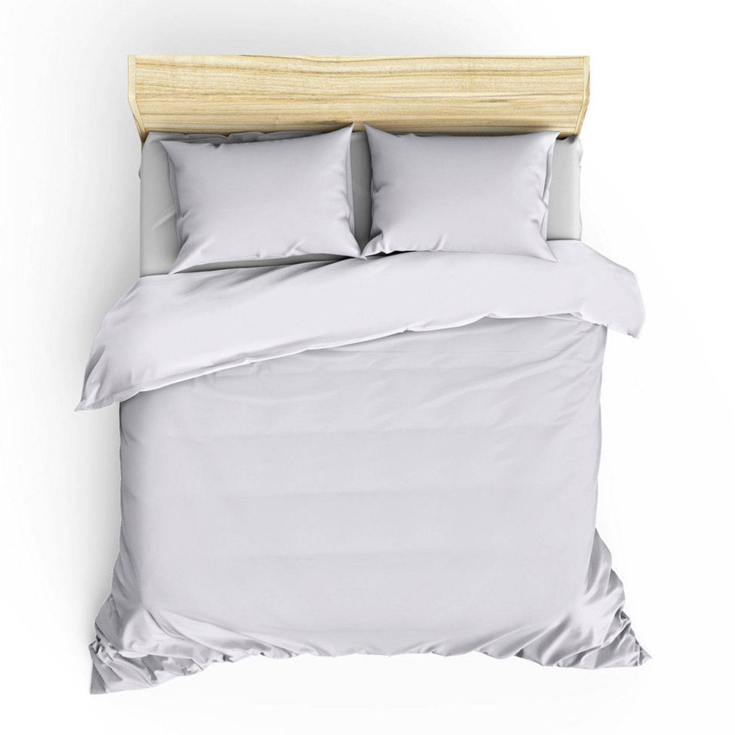Set Bettbezug 240x220cm und 2 Kissenbezüge Lovina uni Satin aus Baumwolle Weiß
