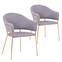 Set van 2 stoelen / fauteuils Ulrick Grijze stof