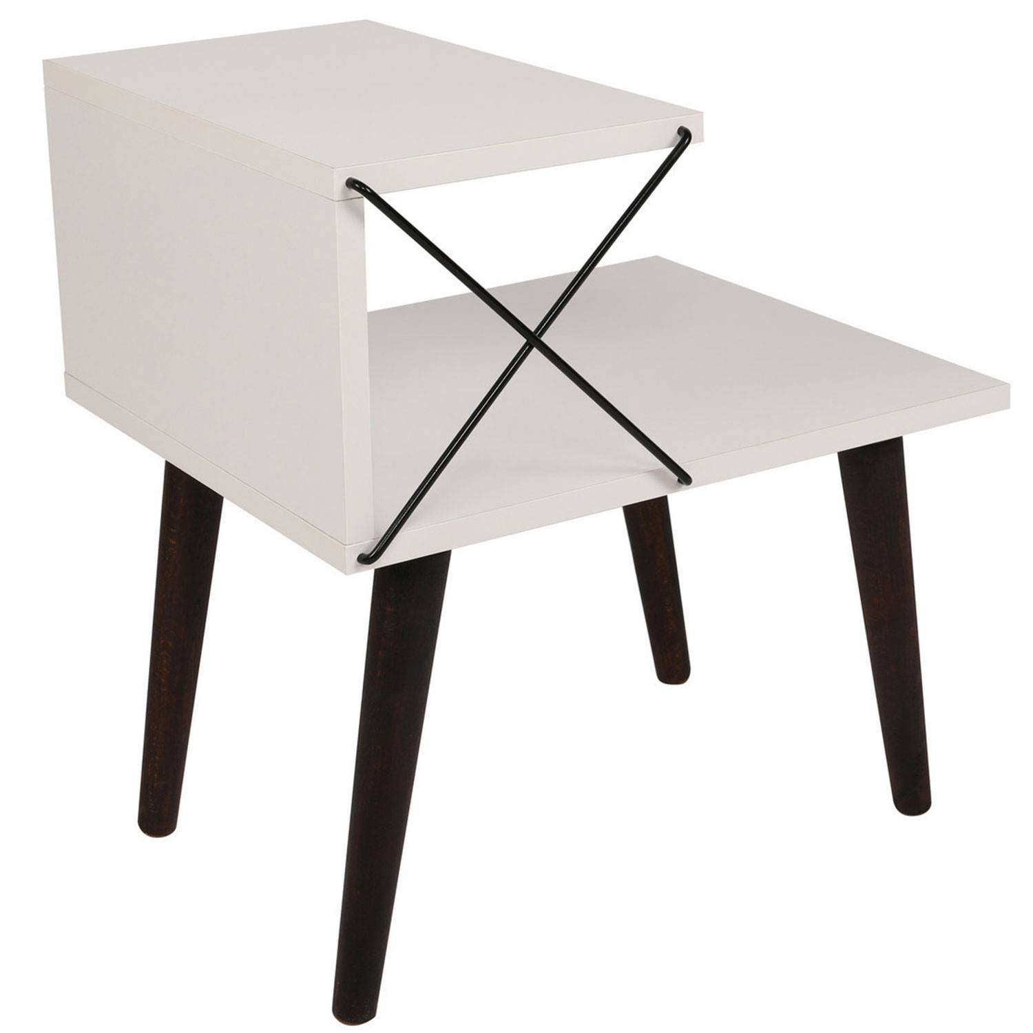 Nachttisch Wyda H55cm Holz Weiß
