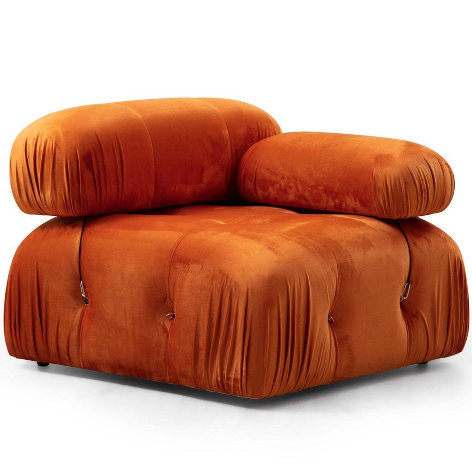Nourhane Velvet Orange fauteuil of rechter hoekmodule