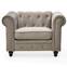 Grand fauteuil Chesterfield - Sessel mit Samtbezug Taupe