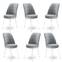 Set van 6 Olgino stoelen van grijs fluweel en wit metaal
