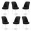 Set van 6 Olgino stoelen van fluweel zwart metaal wit