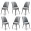 Set van 6 Olgino stoelen van grijs fluweel en bruin metaal