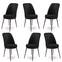 Set van 6 Olgino stoelen van zwart fluweel en bruin metaal