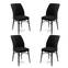 Set van 4 zwart fluwelen en metalen Miur stoelen