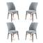 Set aus 4 Stühlen Miur Velours grau und Metall braun