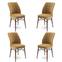 Set van 4 Miur stoelen van cappuccino fluweel en bruin metaal