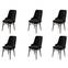Set van 6 Komio stoelen van zwart fluweel en bruin metaal