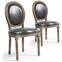 Louis XVI Set mit 2 Medaillon Stühlen, Kunstleder Grau