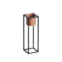Macetero / candelabro de diseño con soporte Konten Metal Negro y Cobre