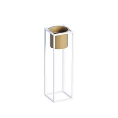 Macetero / candelabro de diseño con soporte Konten Metal Blanco