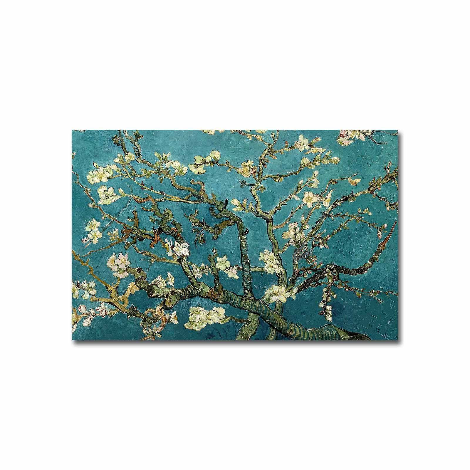 Zeichen Decoratief schilderij L45xH70cm Amandelboom bloemen motief Groen en Geel