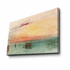 Zeichen Decoratief schilderij L45xH70cm Motief Natuurlijk landschap, zee Groen en Oranje