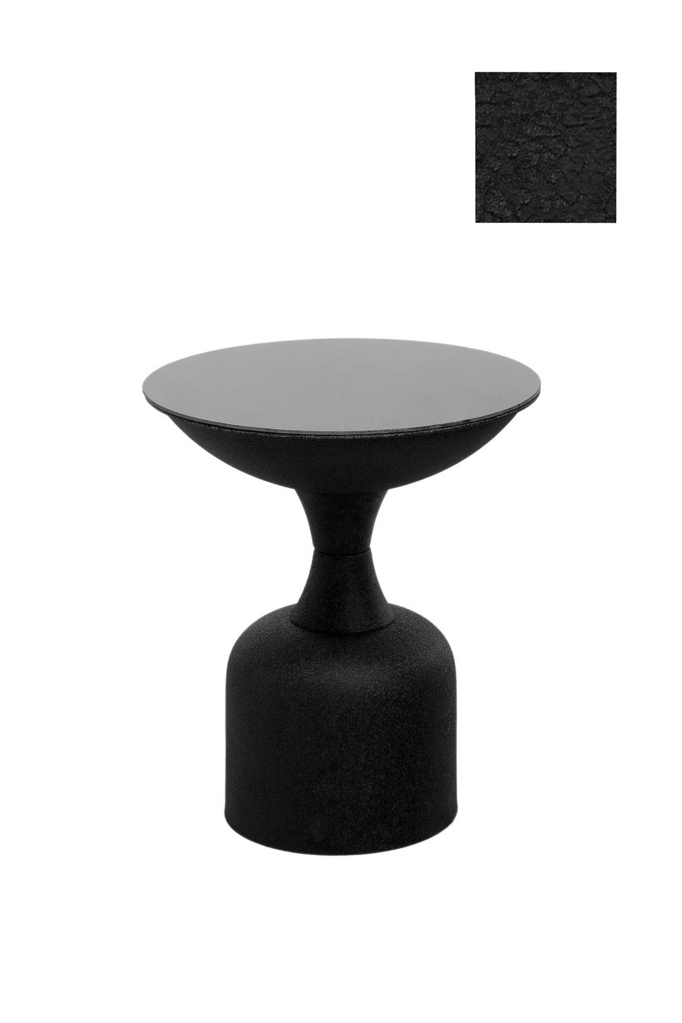 Tavolino rotondo moderno Misira H50cm Metallo Nero
