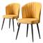Lote de 2 sillas Iria de terciopelo amarillo y metal negro