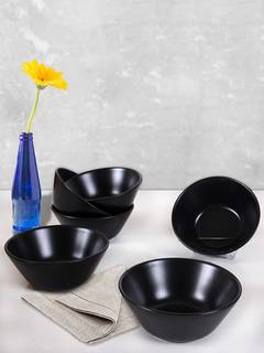 Lot de 6 bols Akima Céramique Noir brillant