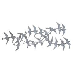 Decoración mural Pájaros Tahima L112xH50cm Metal Plata