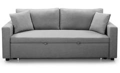 Sofá cama de 3 plazas Saphir de tela gris claro