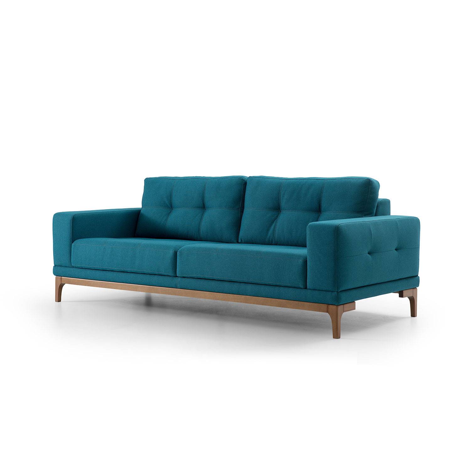 3-Sitzer-Sofa Misar Leinen Blau