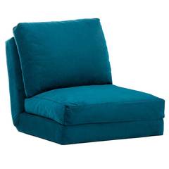 Joude converteerbare fauteuil in eendenblauw fluweel