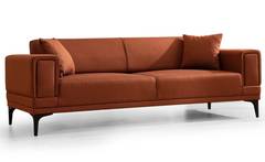 3-Sitzer-Sofa, umwandelbar, Vertice Stoff Canvas Ziegelrot