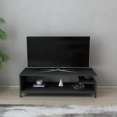 Mobile TV design Kyrisa L120cm Metallo nero e legno antracite