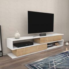 Bosaw TV-meubel L160cm Wit en Licht Eiken