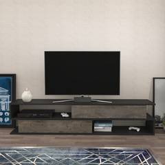 Bosaw TV-meubel L160cm Antraciet en donker hout
