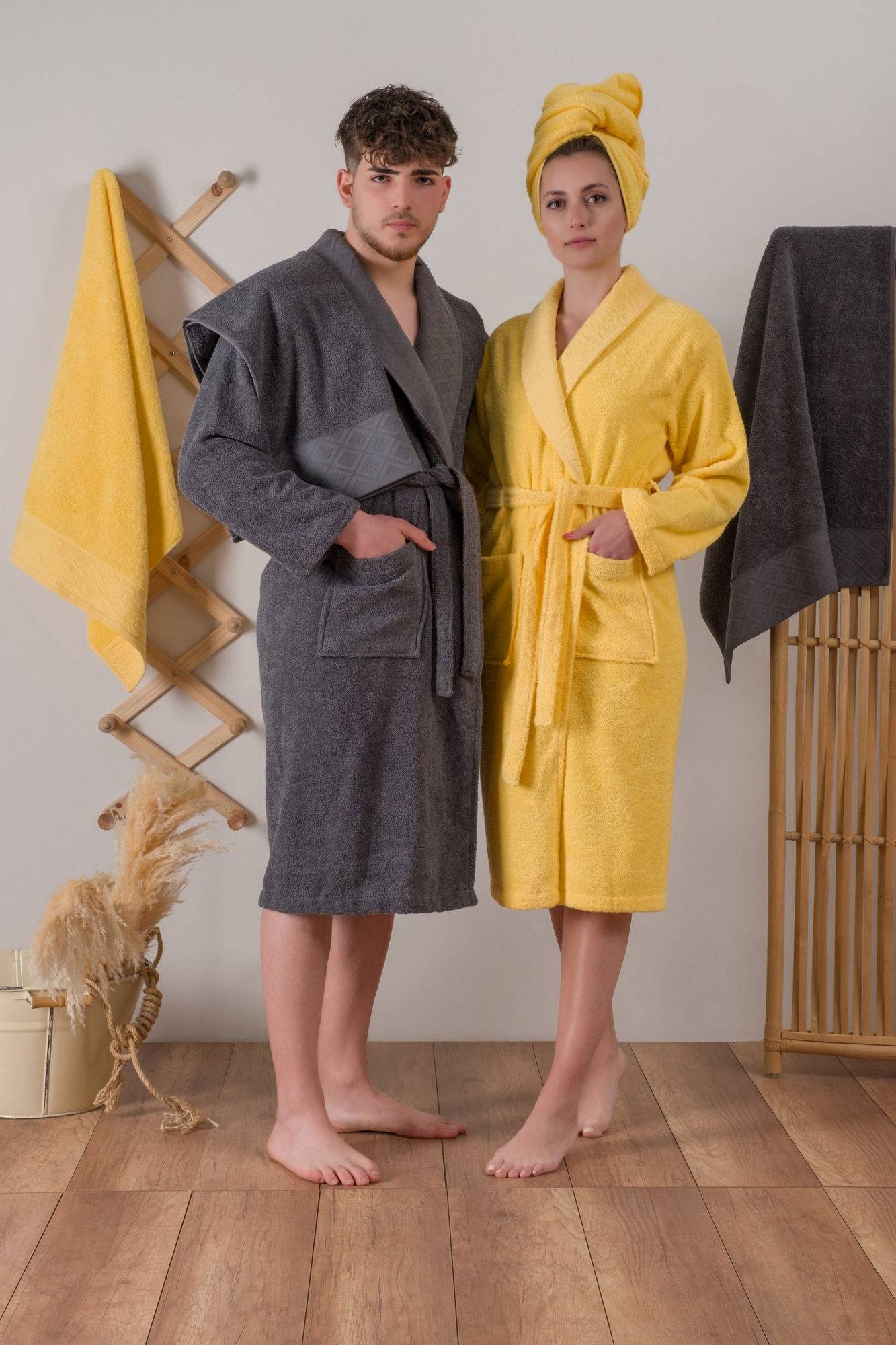Lot de 2 serviettes de bain coton 420 gm² TERTIO® - écru