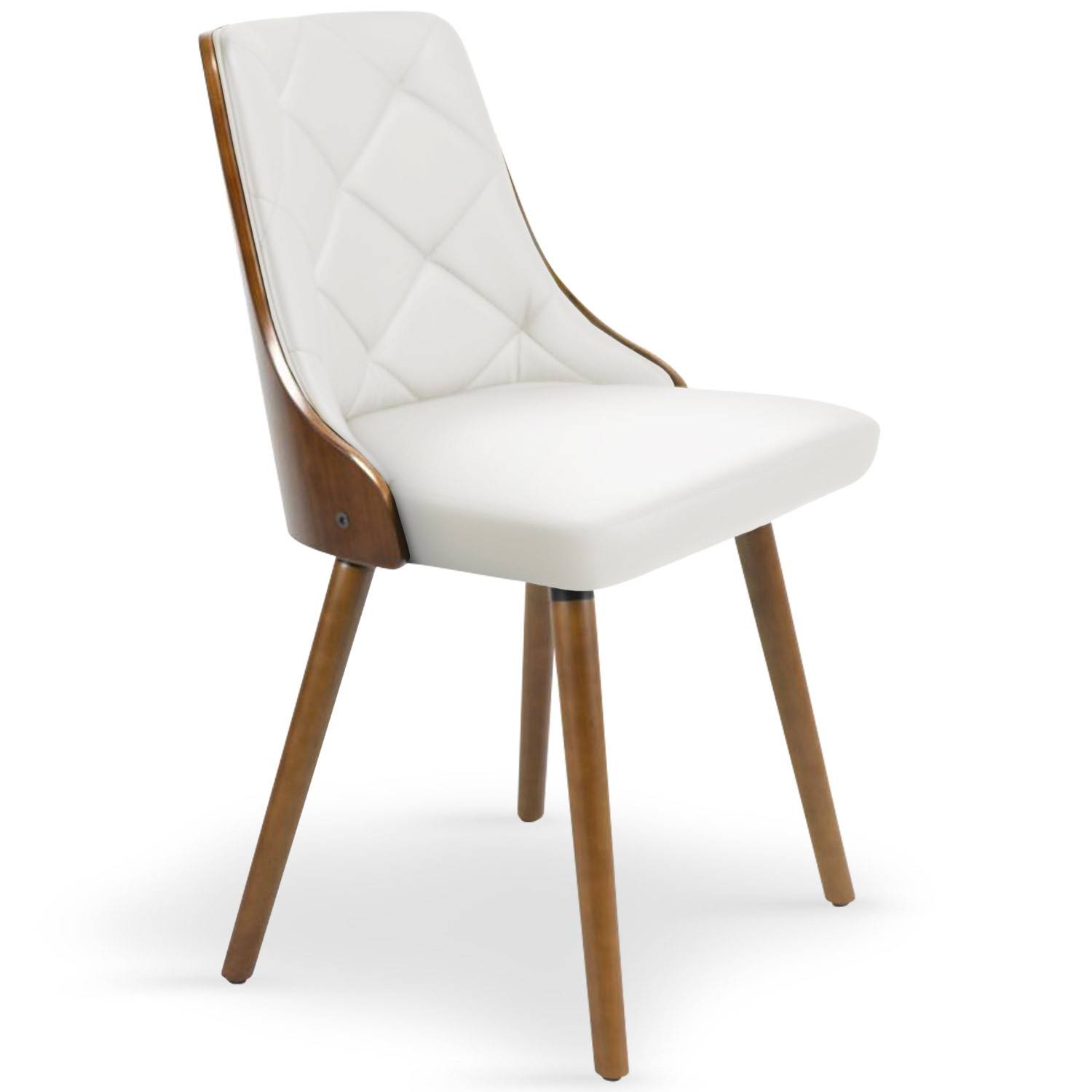 Chaise scandinave design pied bois assise grise dossier blanc Lali