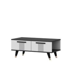 Tavolino Zolavo con contenitore L90cm Antracite e Bianco