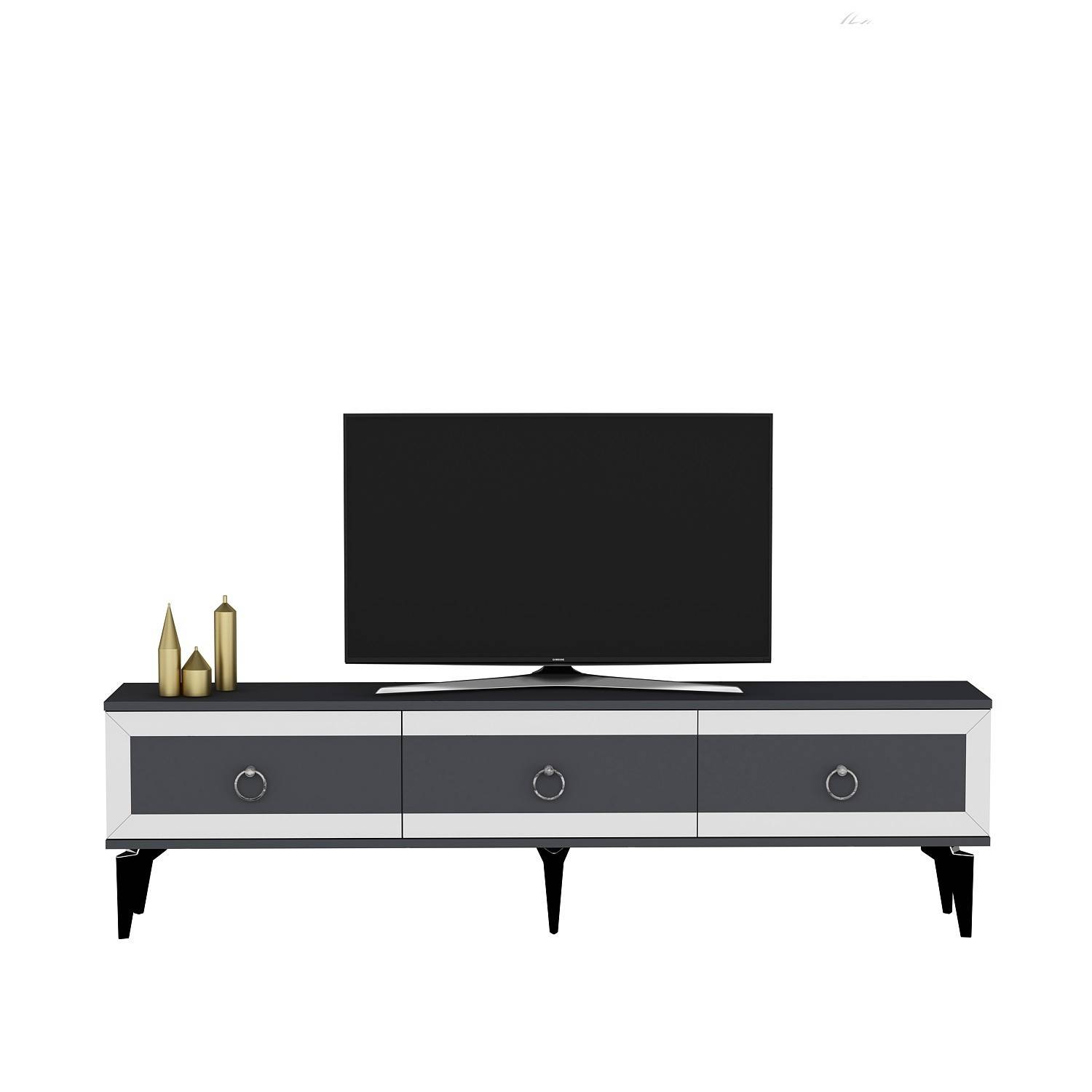 Mobile TV in stile contemporaneo Karinix L180cm Antracite e bianco