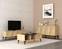 Ensemble de salon moderne Outhos 3 meubles Effet marbre Noir et Chêne clair