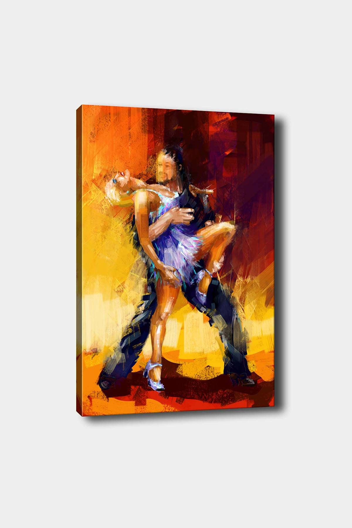 Pittura decorativa Joy L50xH70cm Motivo in legno Coppia di ballo, Tango Multicolore