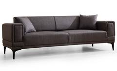 3-Sitzer-Sofa, umwandelbar, Vertice Stoff Canvas Dunkelgrau