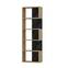Frecy Regal H150cm Helles Holz und schwarzer Marmoreffekt