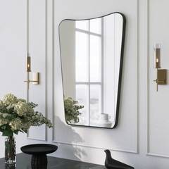 Badezimmerspiegel Mickalus B50xH70cm Holz Schwarz