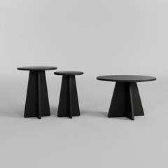 Set di 3 tavolini da caffè moderni Ralio, nero
