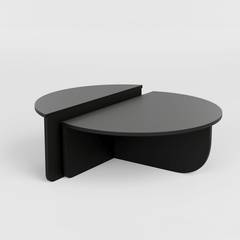 Lote de 2 mesas de centro negras de diseño Oatglow