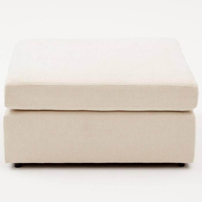 Pouf Ciria 90x90cm Tessuto Crema bianco